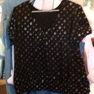 2 for $20 2X Nice black with Stars shortsleeve Top